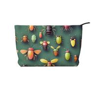 WBQLSL Insect Atlas Pattern cosmetic bag - lightweight and compact zipper closure clutch, daily cosmetic storage bag