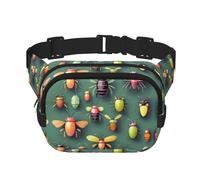 WBQLSL Insect Atlas Patterned Stylish Waist Bag, Lightweight Travel Sports Bag, Waterproof and wear-Resistant