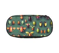 WBQLSL Insect Atlas Printed stationery storage bag - multi-grid layered pencil case portable student pencil bag