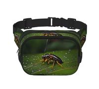 WBQLSL Insects on Leaves Patterned Stylish Waist Bag, Lightweight Travel Sports Bag, Waterproof and wear-Resistant
