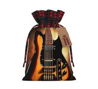 WBQLSL Instrumental Guitar Burlap gift bag - 8.3x11.8 inch drawstring bag Party decoration supplies