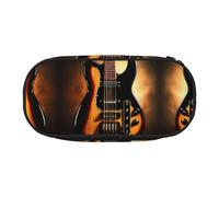 WBQLSL Instrumental Guitar Large capacity pencil bag, multi-layer partition stationery storage bag - unisex learning office supplies