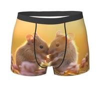 WBQLSL Intimate mice Printed Men's Boxer Briefs - Quick-drying, Breathable, and Comfortable for Everyday Wear -, Black, M