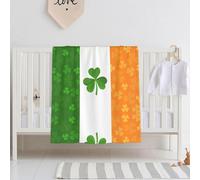 WBQLSL irish flag Printed Baby Blanket, 30" x 40" Newborn Swaddle, Baby Throw Blanket