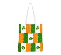 WBQLSL irish flag Shopping Bag, Unisex Hand Tote Lightweight Canvas Bag, Suitable for Shopping, Event Promotion, Travel, Work Reusable Tote Bag,