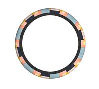 WBQLSL Irregular colour blocks Printed steering wheel cover - Highly elastic and soft material to enhance driving experience