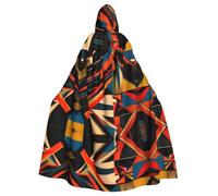 WBQLSL Irregular geometric pattern Prints Hooded Cape - Holiday Party/Carnival Cosplay Costume Suitable for Adults and Children