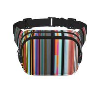 WBQLSL Irregular Vertical Lines Patterned Stylish Waist Bag, Lightweight Travel Sports Bag, Waterproof and wear-Resistant