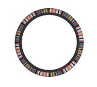 WBQLSL Irregular vertical lines Printed steering wheel cover - Highly elastic and soft material to enhance driving experience