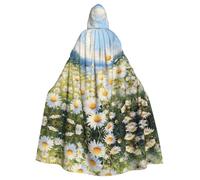 WBQLSL Italian national flower Halloween cape masquerade hooded cape rave party costume (length 147 cm/hood height 38 cm)