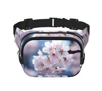 WBQLSL Japanese National Flower Patterned Stylish Waist Bag, Lightweight Travel Sports Bag, Waterproof and wear-Resistant