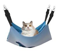WBQLSL Jumping up Dolphins Large Printed pet Hammock - Sleeping Hammock for Cats, Ferrets, Puppies, Rabbits, Small Animals