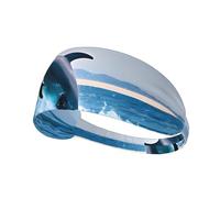 WBQLSL Jumping up dolphins Sports sweatband, moisture wicking, running, cycling, yoga, fitness, sports