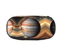 WBQLSL Jupiter Landscape Printed stationery storage bag - multi-grid layered pencil case portable student pencil bag