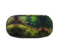 WBQLSL king of ants Printed stationery storage bag - multi-grid layered pencil case portable student pencil bag