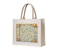 WBQLSL Labyrinth Treasure Map Patterned Beach Tote | Perfect for the Beach, Picnics, Travel, and Poolside Leisure