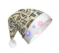 WBQLSL Labyrinth Treasure MapChristmas hat with LED lights, perfect for costume parties, stage performances, and school events.