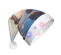 WBQLSL lakeside Printed LED Light-Up Party Hat, Suitable for Adults and Children, Christmas Party Props