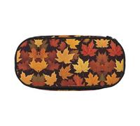 WBQLSL Large maple leaves Large capacity pencil bag, multi-layer partition stationery storage bag - unisex learning office supplies