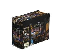 WBQLSL Las Vegas Night View Portable Shopping Storage Bag, One Size, Black, Polyester, Zippered, 53x40x23 cm