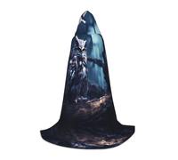 WBQLSL Late Night Owl Patterned S Wizard Cape, Suitable for Adults & Teens Cosplay, Full Size Range S, M, L