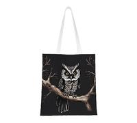 WBQLSL Late Night Owl Shopping Bag, Unisex Hand Tote Lightweight Canvas Bag, Suitable for Shopping, Event Promotion, Travel, Work Reusable Tote Bag,