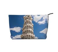 WBQLSL Leaning Tower of Pisa Printed corduroy cosmetic bag - travel essential cosmetic storage bag