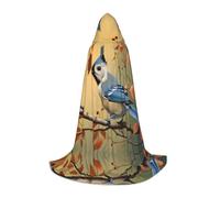 WBQLSL Lifelike Blue Tit Patterned L Wizard Cape, Suitable for Adults & Teens Cosplay, Full Size Range S, M, L