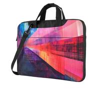 WBQLSL linear pulse 15.6 inch Printing laptop crossbody bag and briefcase, easy to carry for business trips and work