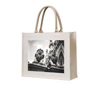 WBQLSL lion Printed Canvas Tote | Lightweight Storage Bag Perfect for the Beach, Picnics, and Everyday Shopping