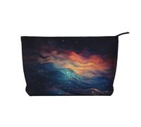 WBQLSL Liquefied clouds Pattern cosmetic bag - lightweight and compact zipper closure clutch, daily cosmetic storage bag