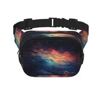 WBQLSL Liquefied Clouds Printed Waist Bag, Stylish Crossbody Bag, Lightweight Travel Sports Chest Bag