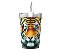 WBQLSL Little Fat Tiger Head Insulated Straw Cup Ideal for Gym use or Carrying on The go