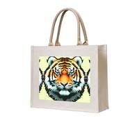 WBQLSL Little fat tiger head Printed Canvas Tote | Lightweight Storage Bag Perfect for the Beach, Picnics, and Everyday Shopping