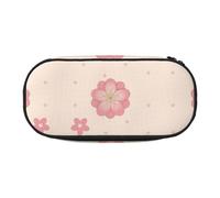 WBQLSL Little pink cherry blossoms Large capacity pencil bag, multi-layer partition stationery storage bag - unisex learning office supplies