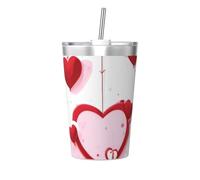 WBQLSL Little Red Heart Insulated Straw Cup Ideal for Gym use or Carrying on The go