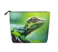 WBQLSL Lizard close-up Patterned travel cosmetic bag, multifunctional storage bag, specially designed for daily necessities storage, Black, One Size