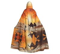 WBQLSL Lok Ling in the evening sun Printed Halloween cape, masquerade hooded cape, suitable for theme parties