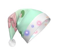 WBQLSL Lotus flowers waiting to bloom LED Light Santa Hat,Unisex Christmas New Year Adult Hat, Plush New Year Christmas Party Gift