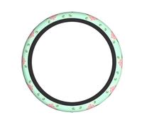 WBQLSL Lotus flowers waiting to bloom Pattern steering wheel cover - Super non-slip grip, no stuffiness, wear-resistant and anti-aging