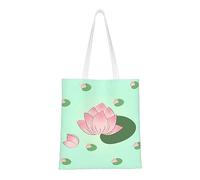 WBQLSL Lotus flowers waiting to bloom Shopping Bag, Unisex Hand Tote Lightweight Canvas Bag, Suitable for Shopping, Event Promotion, Travel, Work Reusable Tote Bag,