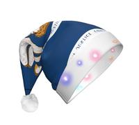 WBQLSL Louisiana State Flag LED Light Santa Hat,Unisex Christmas New Year Adult Hat, Plush New Year Christmas Party Gift