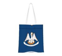 WBQLSL Louisiana State Flag Shopping Bag, Unisex Hand Tote Lightweight Canvas Bag, Suitable for Shopping, Event Promotion, Travel, Work Reusable Tote Bag,