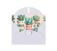 WBQLSL Lovely succulent plants White Pattern Cards - Perfect for Valentine's Day and anniversaries, expressing love and blessings