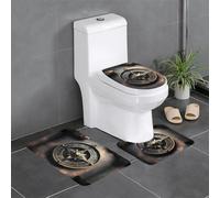 WBQLSL Magical Design Norse Runes Compass Pattern absorbent non-slip floor mat set of 3 - suitable for bathroom, bedroom, kitchen