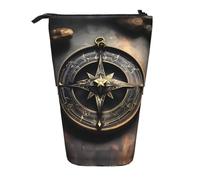 WBQLSL Magical Design Norse Runes Compass Printed Retractable Pencil case, Perfect for Makeup, Stationery, or a Coin Purse.