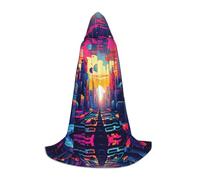 WBQLSL Magnificent city Patterned L Wizard Cape, Suitable for Adults & Teens Cosplay, Full Size Range S, M, L