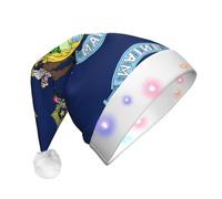 WBQLSL Maine State Flag Adult Three-Stage Lighted Christmas Hat, Unisex New Year LED Lighted Christmas Hat, Plush New Year Christmas Party Gift