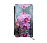 WBQLSL Malaysian National Flower Stylish leather wallet, 7.48 x 4.13 inch long zippered coin purse, convenient travel cash wallet