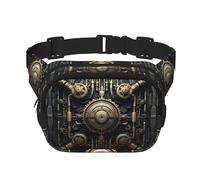 WBQLSL Mechanics Patterned Stylish Waist Bag, Lightweight Travel Sports Bag, Waterproof and wear-Resistant